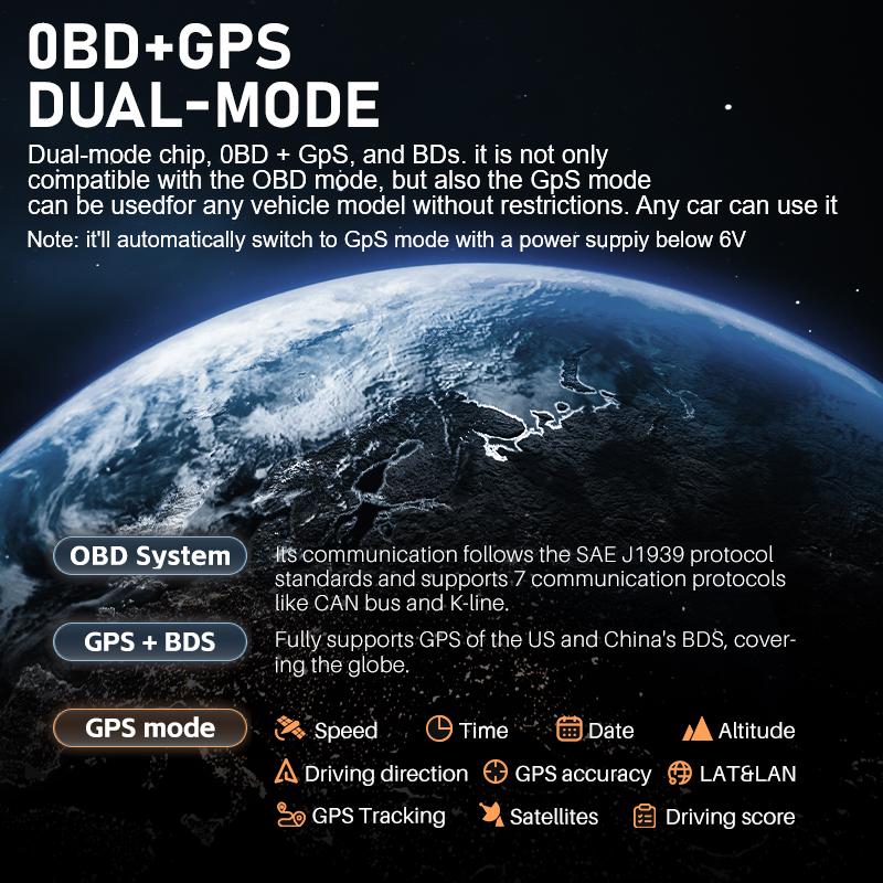 Car OBD2 HUD Intelligent Tester GPS Compass On Board Computer Head Up Display Speedometer Altimeter Slope Meter Diagnostic Tools