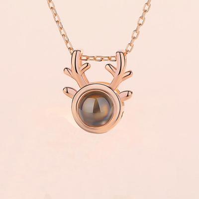 Projection Has You All The Way with You Antler Necklace Female Clavicle Chain Student Personality Pendant Neck Chain Sweater Chain