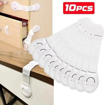 10 Stück Babysicherheit Riegel Schublade Gurtband Sicherheitsschloss Multifunktionale Schutz Stoffgürtel Verschluss Schubladensperre Schranktürschlösser