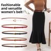 Leather Slim Belt With Alloy Buckle For Party And Daily Fashion