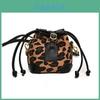 Childrens Retro Leopard Print Drawstring Water Bucket Bag With Pu Material For School And Casual Use