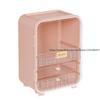 Large Capacity Cosmetic Organizer with LED Light Mirror Desktop Storage Cabinet for Lipstick Skincare Makeup
