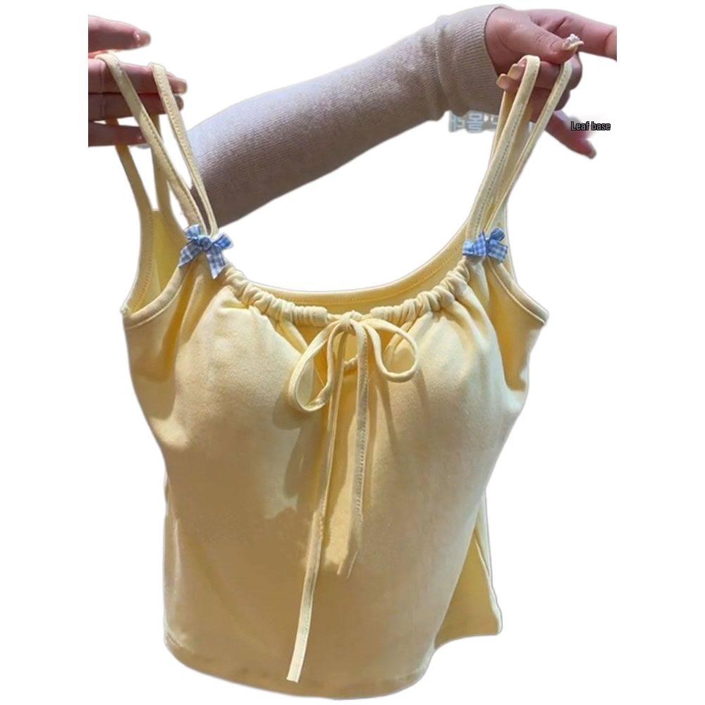 Spicy Girl Bowknot Sleeveless Camisole – Slimming, Flattering Summer Top for Women