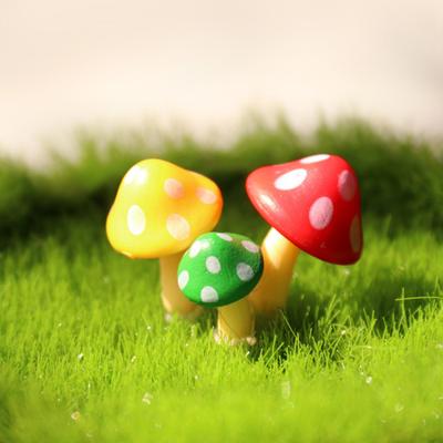 2 Pcs Miniature Mushroom Figurines Mini Cute Mushroom Fairy Garden Ornament for Bonsai Crafts Dollhouse Terrarium Accessories Micro Landscape