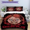 3Pcs Chucky'S Creepy Tale Bedding Set Soft Fabric Duvet Cover Pillowcases Home Christmas Xmas Halloween Gift 1 Duvet Cover 2 Pillowcase N1237