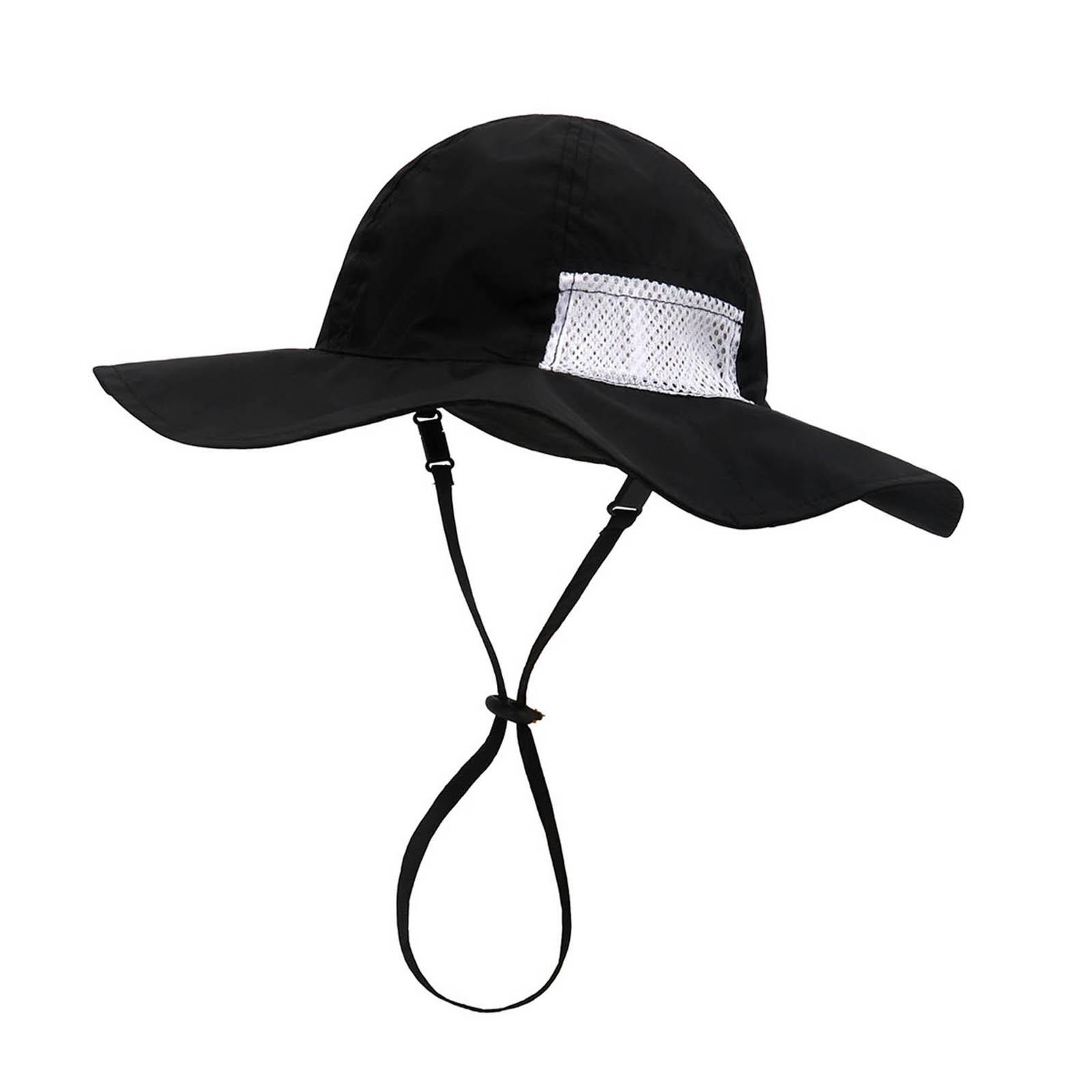 Детская рыбацкая шляпа, сетчатая детская шляпа из ткани с эффектом памяти, летние солнцезащитные шляпы M чёрный