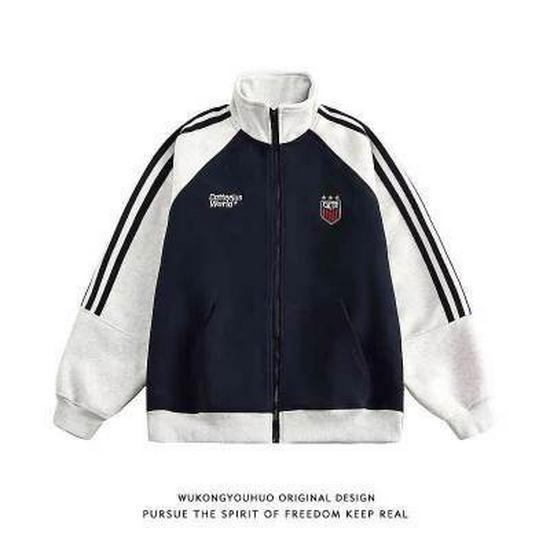 Men's Autumn Slim Fit Stand-Collar Three-Stripes Embroidered Baseball Jacket