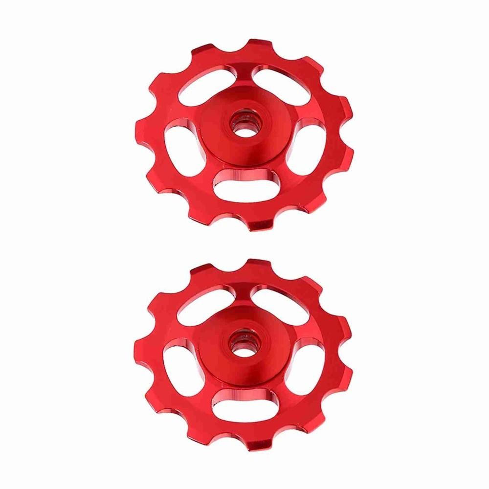 2PCS 11T Bike Rear Derailleur Pulley Aluminum Alloy CNC Bicycle Derailleur Guide Wheel Multicolor Guide Wheel for Bicycle Use