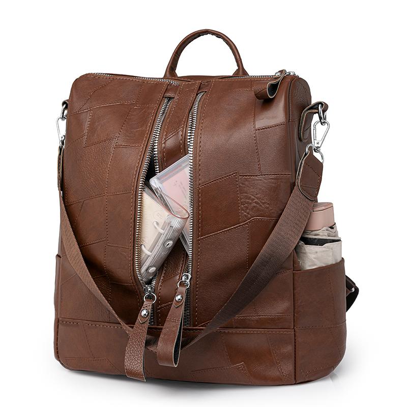 Retro Women's Backpack Large Capacity Commuter Backpack Multi-functional Foreign Portable Shoulder Bag