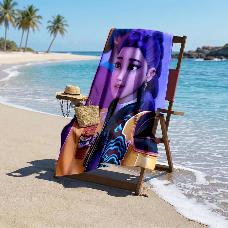 Kpop Hunter Fashion Beach Towel: Ideal for Summer Adventures Soft, absorbent and quick drying suitable for swimming and bathing