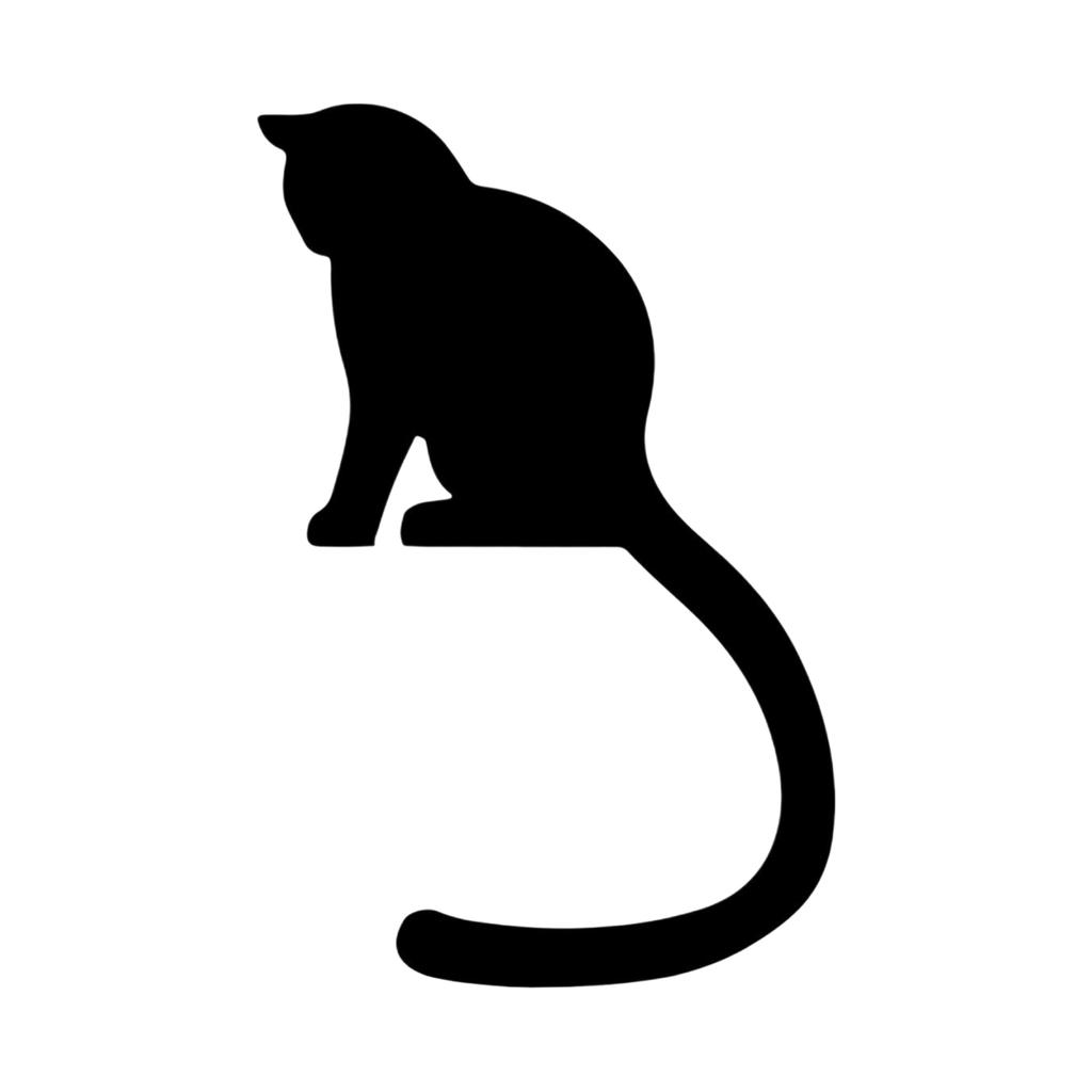 Fun Black Cats Tail Balance Hook Home Decoration Wooden Crafts