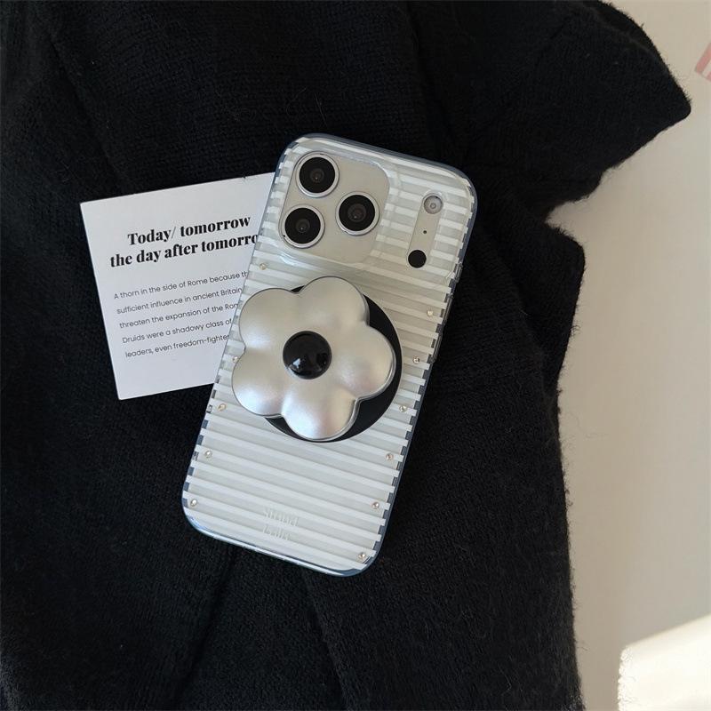 

Floral Striped Magnetic Stand Case for iPhone 17 16 Pro Max/15/14 iPhone 15
