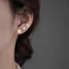 Korean Style Petite Square Zircon Stud Earrings for Pierced Ears - Simple Nude Diamond Cartilage Studs for Layering