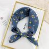 Pastoral Style Printed Silk Scarf Head Scarf Floral Kerchief Simple Scarf Hair Band  Women
