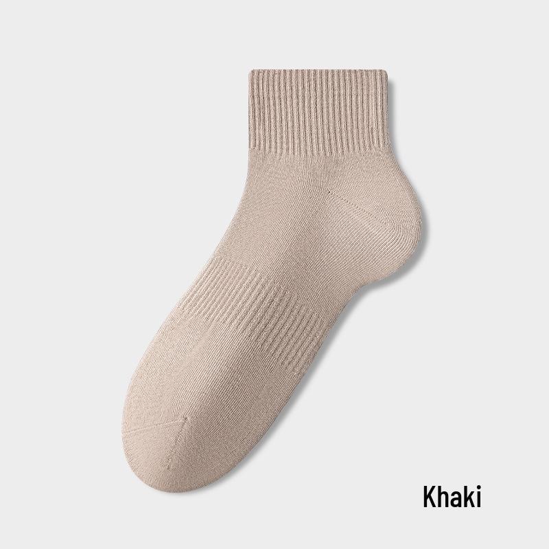 Men's Pure Cotton Mid-Calf Socks - Antibacterial, Sweat-Absorbent, Anti-Odor, Seamless Sports Socks for Autumn and Winter