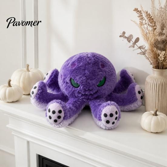 Children Octopus Doll Devil Plush Toy, Soft Stuffed Dark Decor, Desk Ornament Eight Tentacle Sea Animal Pillow, Gift for Halloween Christmas Birthday