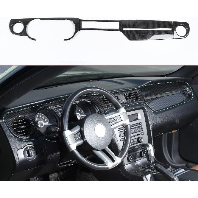 

RT-TCZ Carbon Fiber Center Console Dashboard Panel Trim Cover Kit Meter Frame Decoration Interior Accessories for Ford Mustang 2010-2014 Carbon Fiber
