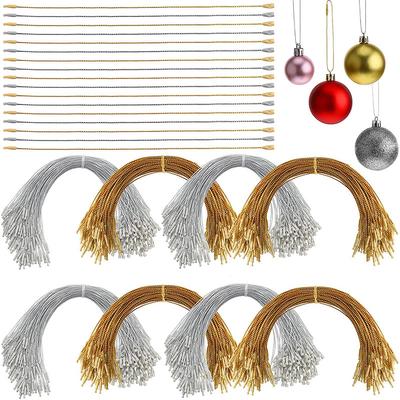 100Pcs Plastic Tag String Gold Silver Polyester Cotton Rope Christmas Tree Hang Tag Cord Fasteners Xmas Noel Navidad Natal
