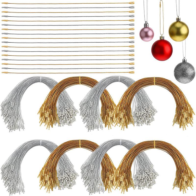 100Pcs Plastic Tag String Gold Silver Polyester Cotton Rope Christmas Tree Hang Tag Cord Fasteners Xmas Noel Navidad Natal