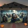 1Pc Happy Halloween! Garage Background Banners Are Perfect For Adding A Spooky Atmosphere To Patios, Gardens, And Themed Parties