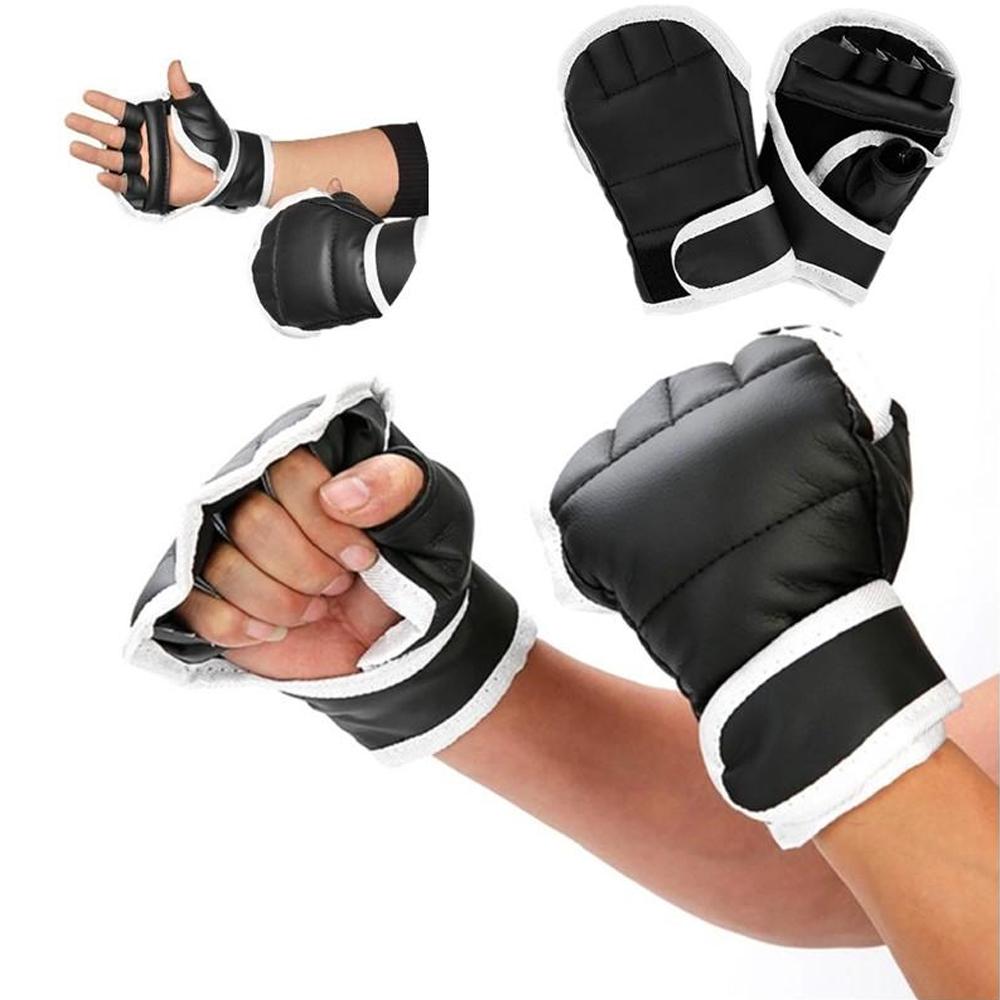 1Pair Half- Finger Adjustable Training Mma Gloves Xl For Men And Women Ideal For Boxing And Kickboxing With Wrist Support And An