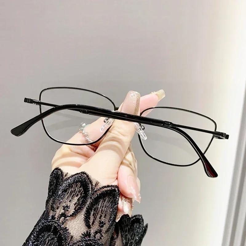 Metal Frame Color Changing Near Sight Eyewear Cat Eye Photochromic Myopia Glasses Fashion Anti Blue Light  Minus Diopter Glasses