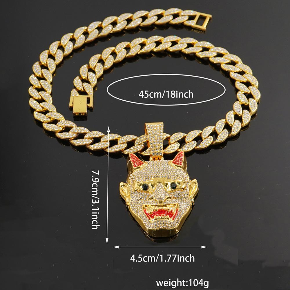 Hip Hop New Night Fork Monster Pendant Hip Hop Fashion Trendy Men's Necklace Accessories