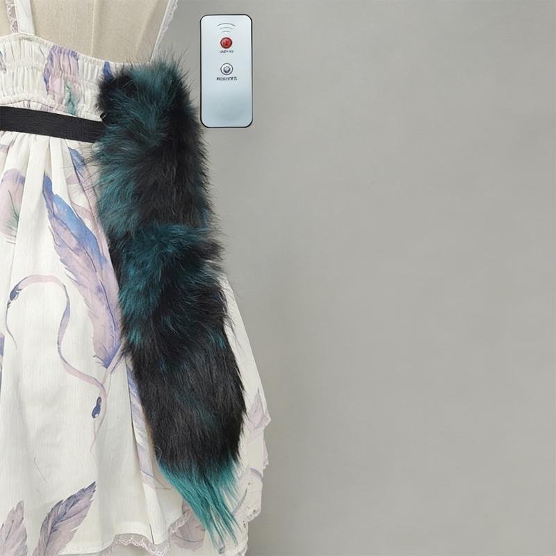 Furry Remote Operated Foxes Tail Accessory Adjustable Moving Costume Tail For Stage Shows And Costume Parties