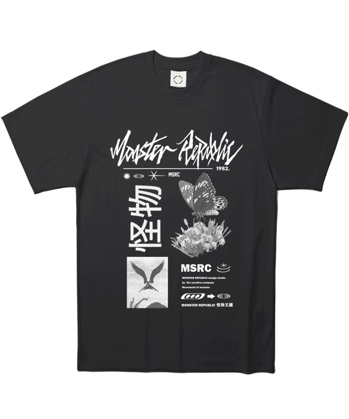 MONSTER REPUBLIC Fly Mix White T-Shirt Black