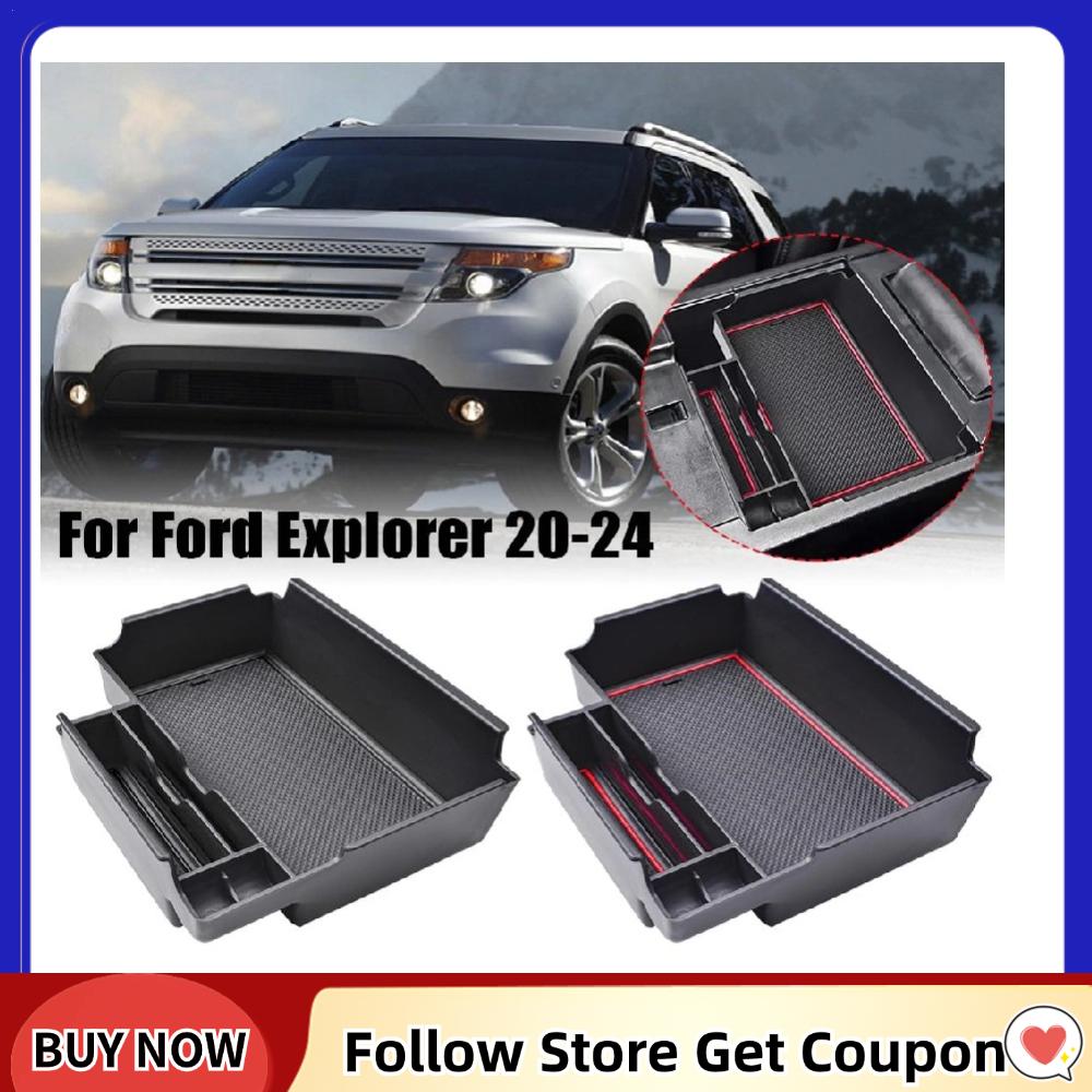 

Center Console Organizer Storage Tray for FORD Explorer 2020 2024 2024 2024 2024 Armrest Box ABS Tray Insert Organizer Glove чёрный
