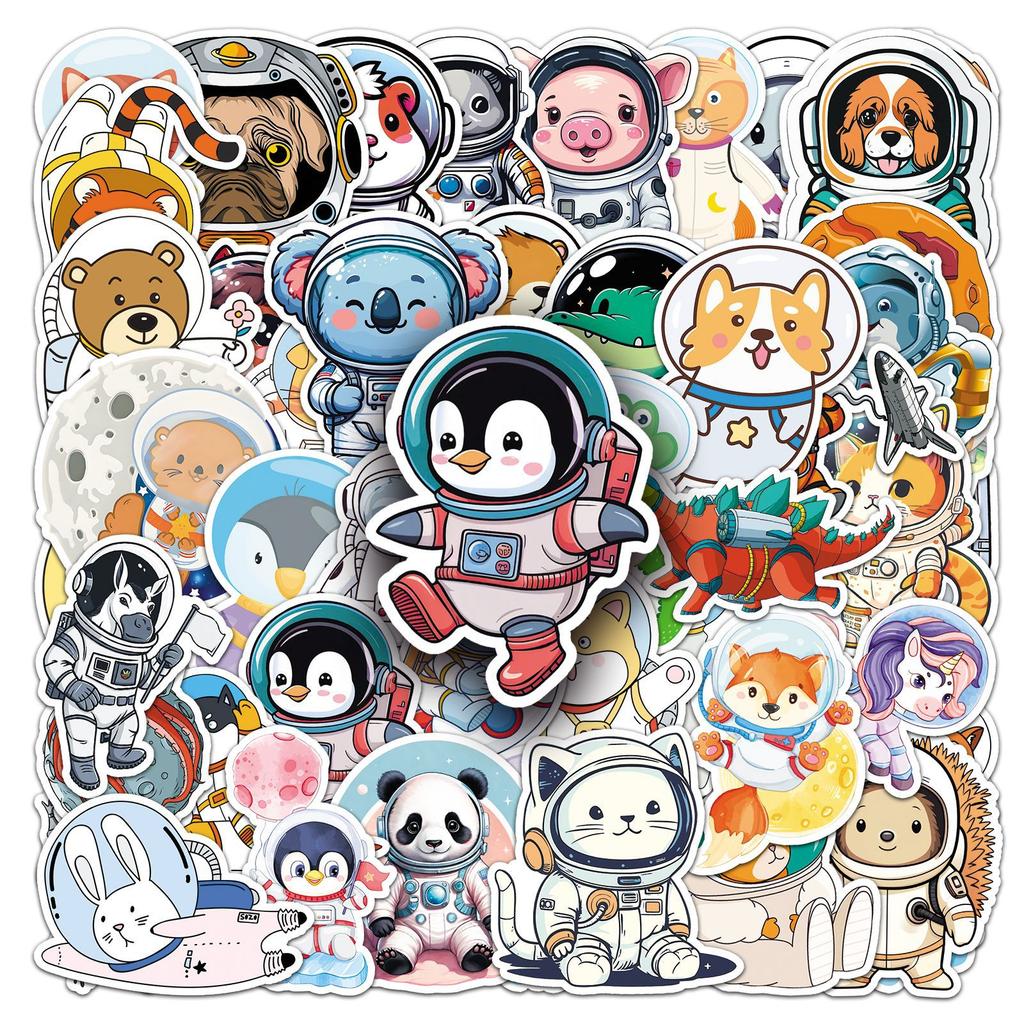 50 Astronaut Graffiti Stickers Personalized Cartoon Cute Creative Decorative Mobile Phone Water Cup Trunk Stickers