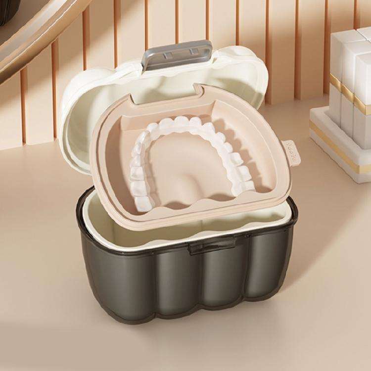 Leak Proof Storage Box For Clear Aligners Dentures Aligner Hoder with Mesh Drainage Basket Travel Essential Organiser