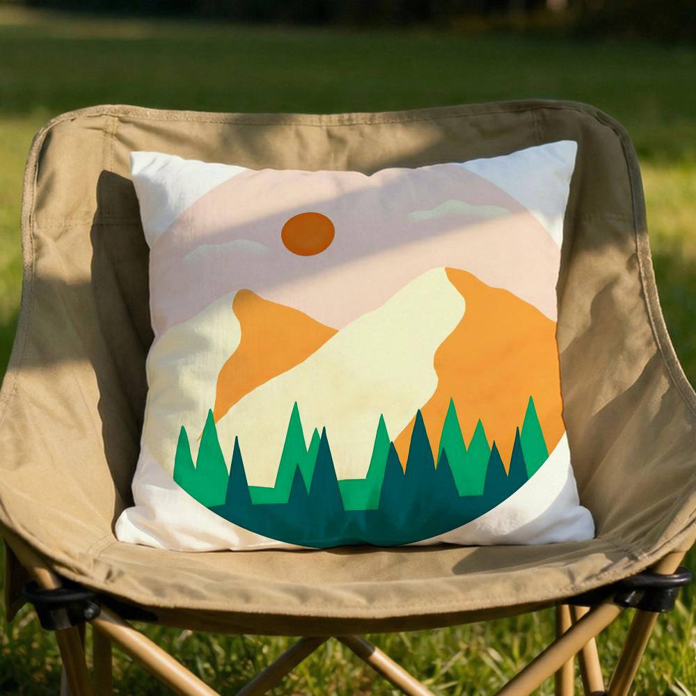 Classic Sunrise Cartoon Cushion Cover Soft Reversible Durable Pillow Cover MultiScene Use for Home Car Daily Comfort