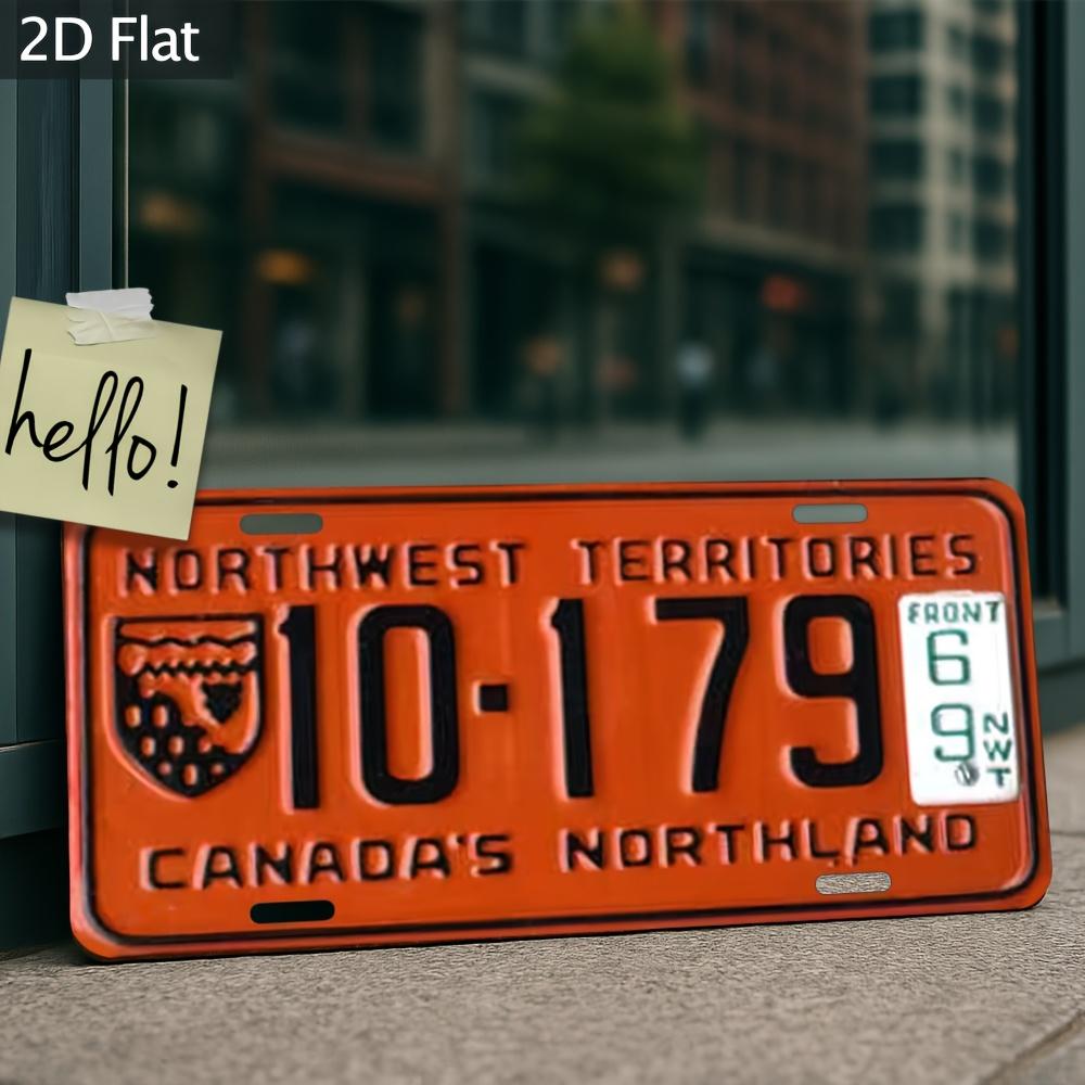 Aluminum Wall Plaque -  Industrial Retro License Plate Design with Northwest Territories & Canada's Northwest Territories , Vibr