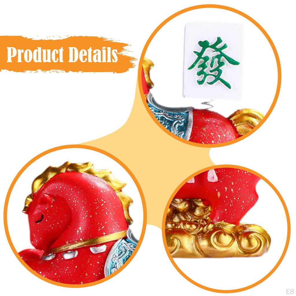 Horse Figurine Animal Sculpture Resin Fine Craftsmanship Fengshui Tabletop Decoration for