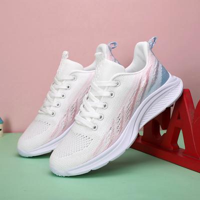 2024 Spring New Flying Woven Women's Shoes Trendy Breathable Mesh Casual Sports Shoes Women's Outdoor Versatile Shoes Children
