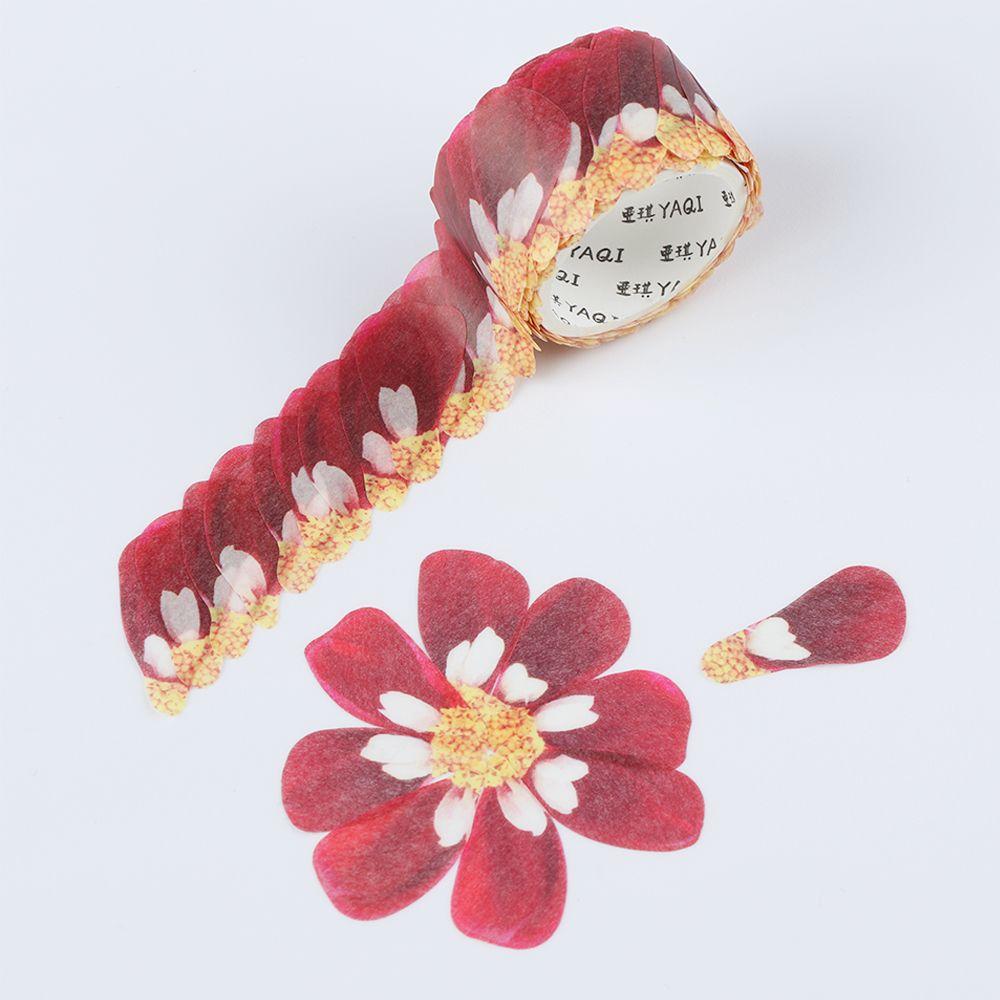 200PCS Adhesive Sticker Stylish Sticky Paper Flower Petals Tape Scrapbooking Masking Tape