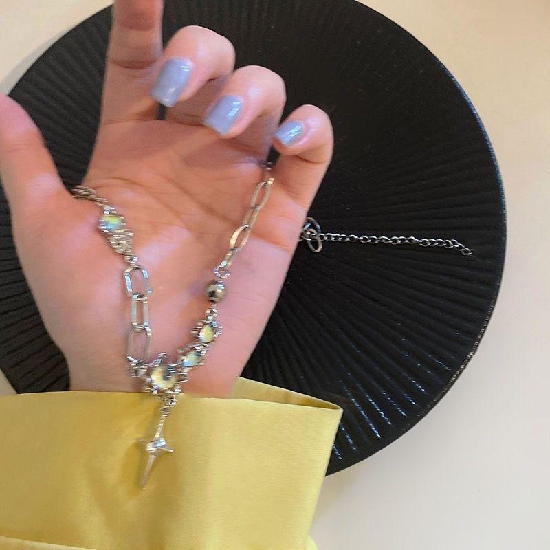 Moonstone Mangstar Necklace Women's Ins Tide Niche Design High Sense Versatile Sweater Chain Sweet Cool Spice Girl Collarbone Chain