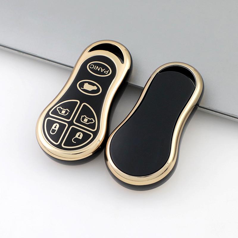 

Чехол для автомобильного ключа из ТПУ с 6 кнопками для Chrysler Dodge Jeep Concorde Sebring LHS Viper Stratus Liberty, защитный чехол для ключа чёрный