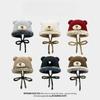 Cute Bear Plush Hat for Women In Winter Warm and Plush Woolen Hat To Protect Against Cold and Ear Protection One Hat Dual Purpose Bag Knitted Hat