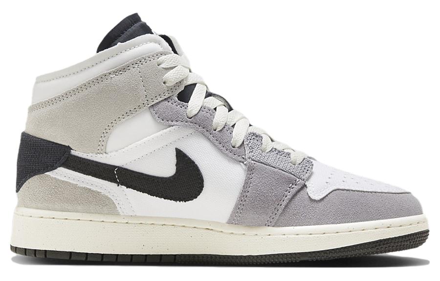 Jordan 1 Mid SE Craft White Cement Grey Black GS FD9091-002