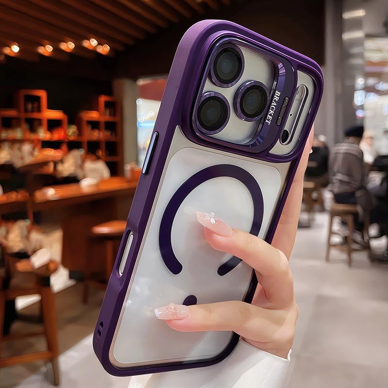 Camera Bracket for Magsafe Case for iPhone 17 Pro Max Lens Film Magnetic Clear Phone Cover for iPhone 16 15 14 13 Pro Max 17Pro