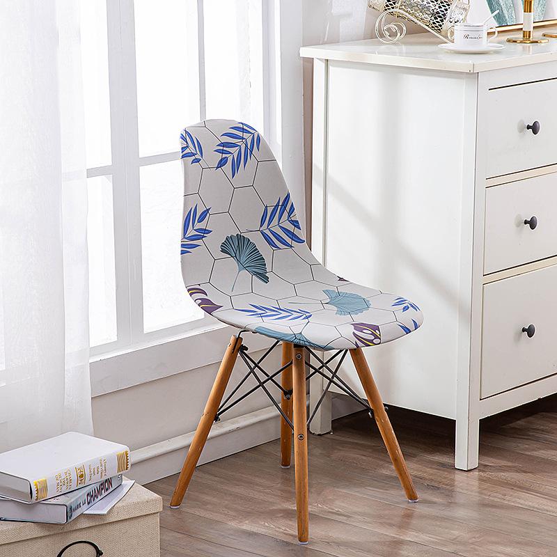 Elastic Printed Dining Chair Cover Back Chair Covers Household Chair Covers Special-Shaped Office Home Removable Fundas Sillas