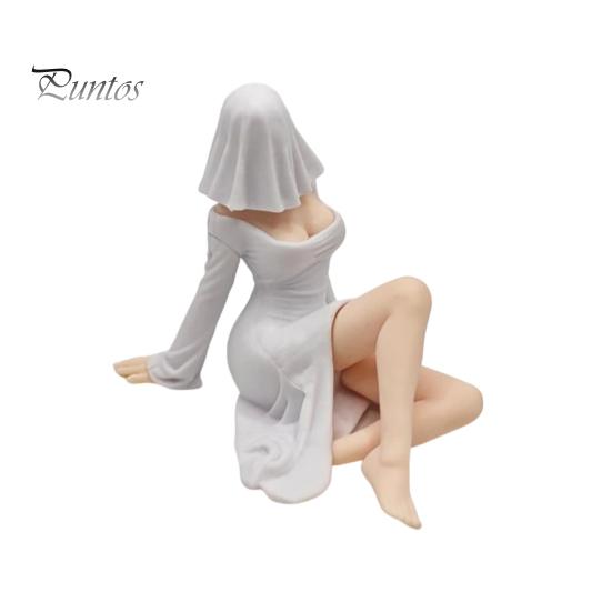 Unique Home Decorative Sculpture Ghost Girl Hooded Sculpture, Ethereal Mysterious Statue, Gothic Dark Academia Decor Queen Character Robe Figurine for
