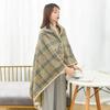 1PC Wearable Blanket Shawl Blanket Flannel Lazy Casual Office Blanket Retro Grid Stripes Warm Blanket For Winter 80×135cm