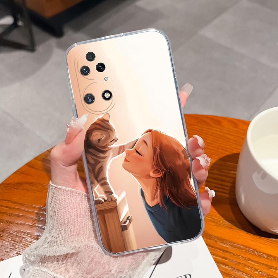 For Huawei P50 Pro P50E Phone Case Dreamy Colorful Pattern Phone Shell For Huawei P 50 Soft TPU Clear Silicone Lightweight Cover