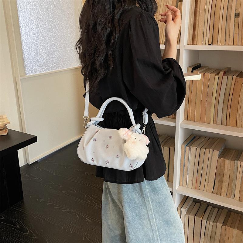 Versatile Floral Pleated Cloud Shoulder Bag - Fashionable Casual Crossbody for Women