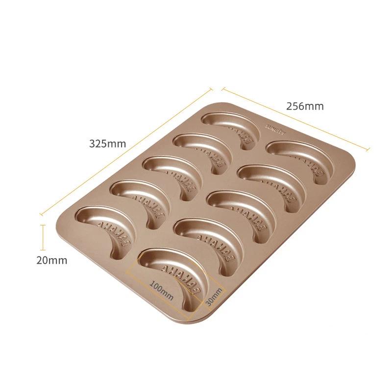 

10 Hole Baking Pan Carbon Cake Baking Mold Baking Tray Non-Stick Muffin DIY Banana Cake Pan Moulds Baking Pans Bakeware Tools
