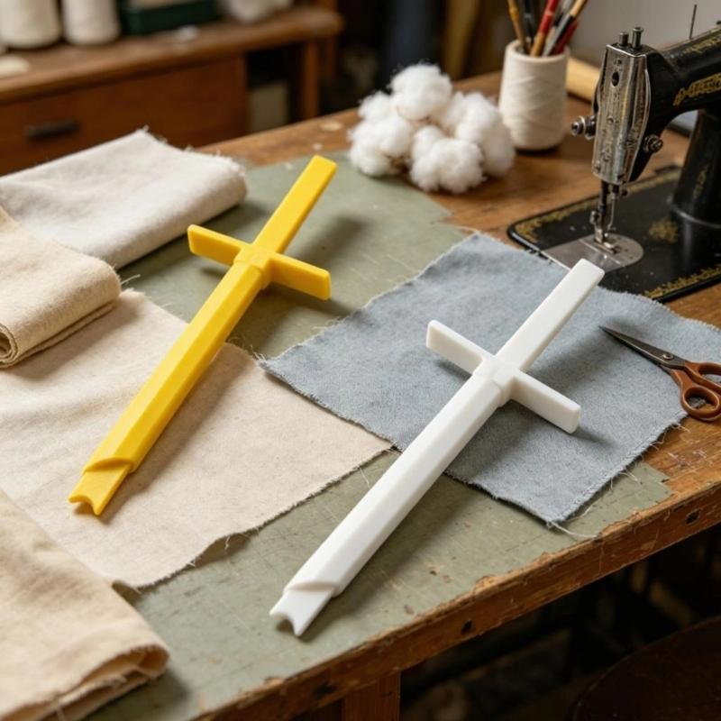 Plush Toy Filling Tool 2 Piece Set White PP Doll Stuffing Accessories with Stick and T Handle Pusher for Cotton Fiberfill and Craft Work