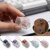 Mechanische Schakelaar Knop Sleutelhanger Transparante Basis Clicker Hanger Dobbelsteen Sleutel Bedel Sleutel Hanger